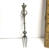 Antique Silver Tone Very Ornate Unique Hor d'oeuvres Fork