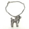 Sterling Silver Double Strand Bracelet with Sterling Silver Poodle Charm