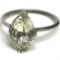 Beautiful Sterling Silver Ring with Large Clear Stone Size 7
