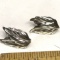 Sterling Silver Screw-Back Leaf Earrings
