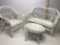 3 pc Wicker Chair, Bench & Table