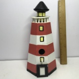 Wooden Handpainted Lighthouse Bird House