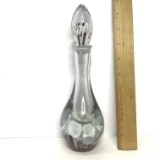 Beautiful Small Art Glass Decanter with Stopper