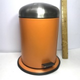 Orange Trash Can with Foot Pedal Flip Top - Just Needs Your Clemson Paw Print Decal!