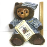 1987 Raikes Bears Collectible Wooden Face & Feet with Cassette Tape & PJs