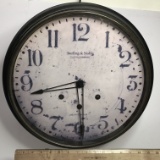 Large Battery Powered Reproduction Schoolhouse Clock by Bombay