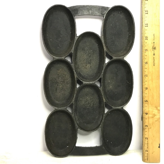 Antique Cast Iron GEM Oval Muffin Pan #5