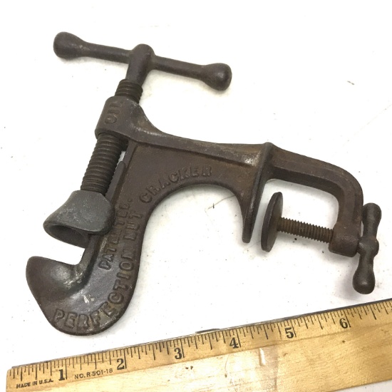 Vintage Cast Iron "Perfection Nut Cracker" Model 20 by Mall Iron Fittings Co.