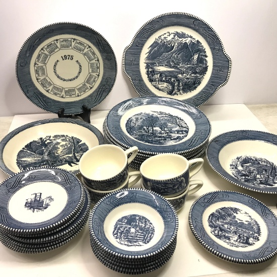 Lot of Misc Currier & Ives Dinnerware