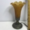 Amber Glass Tulip Lamp