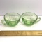 Pair of Vintage Vaseline Glass Cups