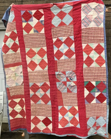 Vintage Hand Made Hand Stitched Quilt