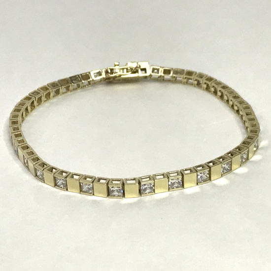 Impressive 14K Gold Bracelet with CZ Stones