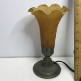Amber Glass Tulip Lamp
