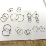 Lot of Silver Tone Hoops & Misc Earrings