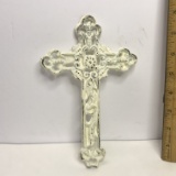 White Cast Iron Cross Wall Hanging