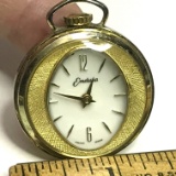 Vintage Gold Tone Endura Watch Pendant - Works!