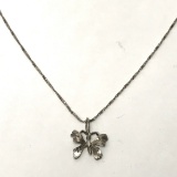 Sterling Silver Butterfly Pendant on 18