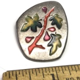 Vintage Tree Branch with Leaves Pin Made in Israel