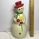 Vintage Plastic Snowman Light-up Lawn Ornament