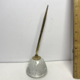 Vintage Crystal & Brass Desk Pen Holder