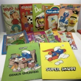 HUGE Lot of NEW Old Stock Coloring & Activity Books From 1968 to Present + 2 1982 Smurf Folders-NEW