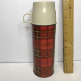 Vintage Plaid Thermos with Glass Interior