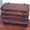 Vintage Italian Wood Stacked Book Chest w/Fliptop, 2 Drawers & Great Iron Hardware & Scrolled Feet