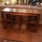 Lighted Sofa Table with Lower Cabinet & Side Shelves