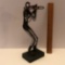 Metal Figure Playing Trombone on Marble Base