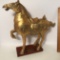 Carved Wood Gold Horse Figurine