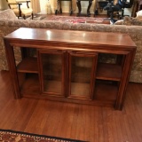 Lighted Sofa Table with Lower Cabinet & Side Shelves