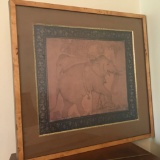 Beautiful Elephant Print in Heavy Wooden Frame