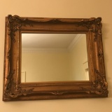 Vintage Intricately Carved Wood Gilt Frame Mirror