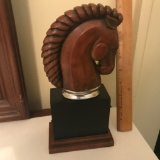 Horse Head Carved Statue