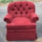 Red Rocking/Swivel Arm Chair w/Tufted Back by Park Place
