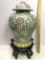 Impressive Large Porcelain Oriental Floral Ginger Jar with Stand