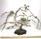 Hand Painted Song Birds on Tree Branch Figurine Made of Porcelain & Bronze