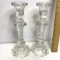 Pair of Heavy Glass Candlesticks