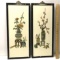 Pair of Framed Asian Relief Art with Carved Stone