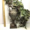 Nice Molded Resin Double Handled Vase with Artificial Vine