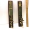 Vintage Brass & Wooden Wall Sconce Candlesticks