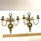 Pair of Vintage Brass Wall Sconce Candle Holders