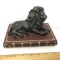 Bronze Lion on Book Figurine