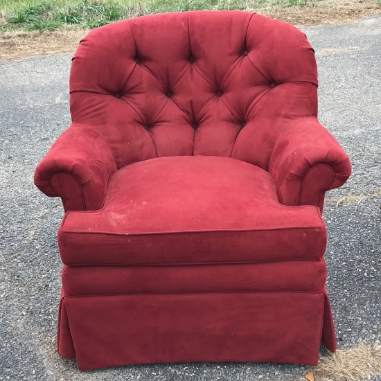 Red Rocking/Swivel Arm Chair w/Tufted Back by Park Place