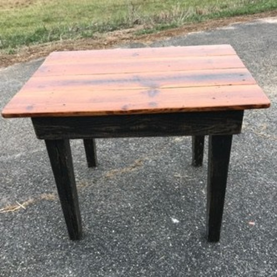 Handmade Primitive 4 Board Top Pine Table