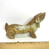 Adorable Carved Marble Hound Dog Figurine