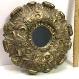 Awesome Wall Mirror with Thick Carved Wood Gilt Frame