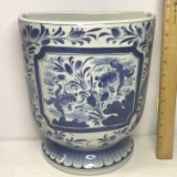 Beautiful Blue & White Porcelain Large Wall Pockets Designed & Hand Made by Maitland-Smith LTD