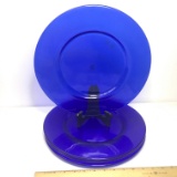 Set of 4 Cobalt Blue Ethan Allen Chargers Made in Italy